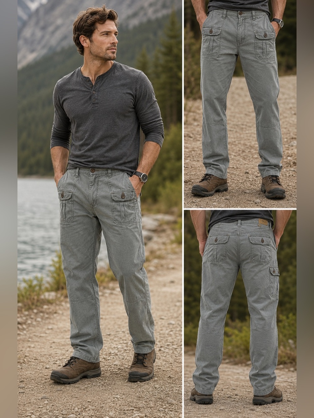 Cabela’s Slate Gray‎ 7 Pocket Utility Cargo Pants Men’s 34x30 Outdoor Hiking *